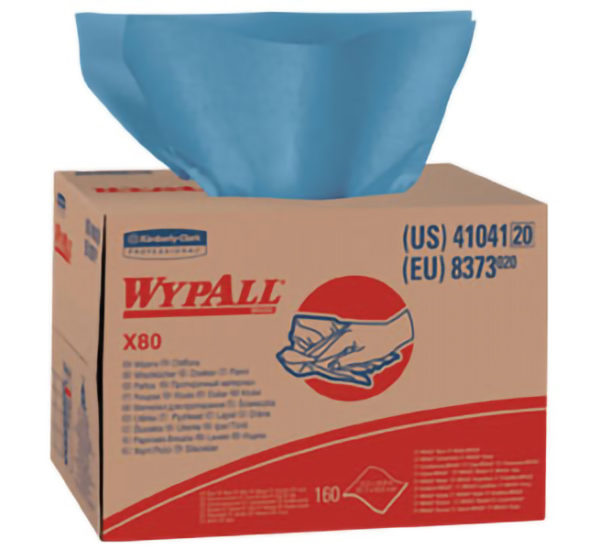 41041 WYPALL X80 BLUE WIPER TOWELS  BRAG BOX - 160/case - W2643